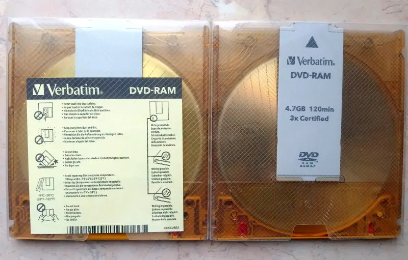 Диски DVD-RAM Verbatim 4,7 GB в картридже (2шт)